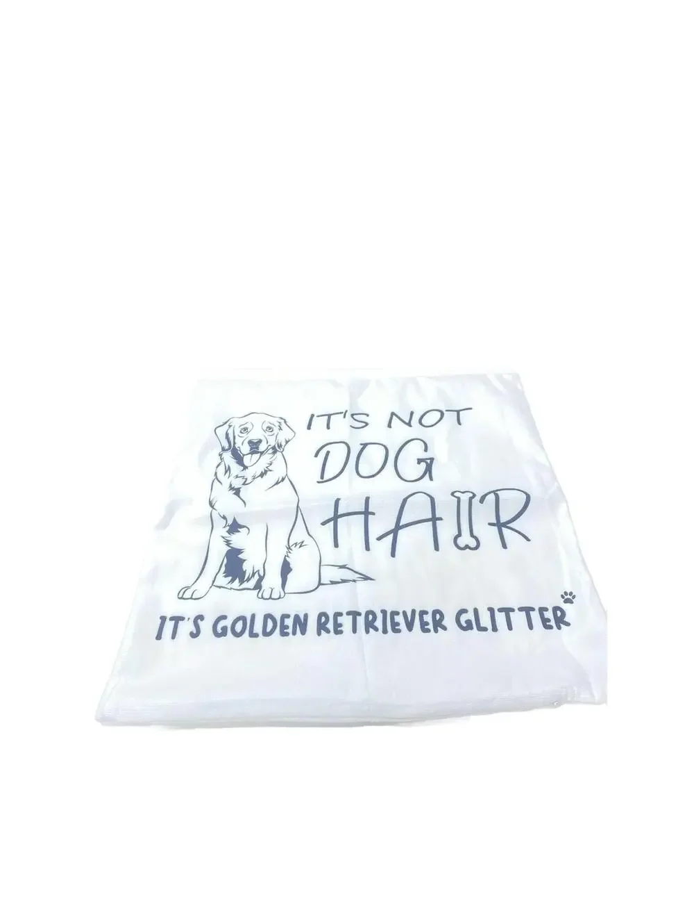 Dog Lover Decorative Pillow Case, Golden Retriever Quote “Not Dog Hair” Glitter